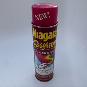 Niagara Easy Iron Non-Starch Spray - Dark Pink Can 1998 VTG Full Wrinkle Remover